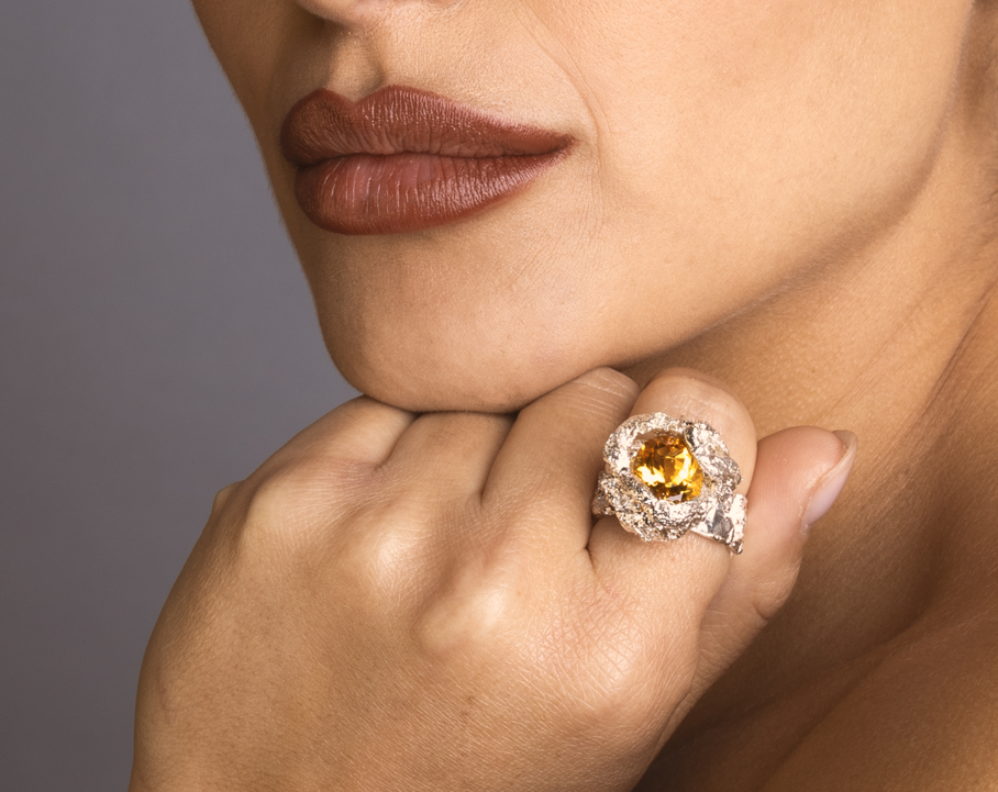 'Soft Tangle' with Imperial Topaz Ring